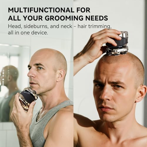 Men's Electric Rotary Shavers Bald£¬2026 Upgrade 7D Floating Electric Shaver with LED Display, IPX7 Waterproof, Type-C Fast Charge, Magnetic Heads, Travel Case - Ideal Men's Grooming Gift