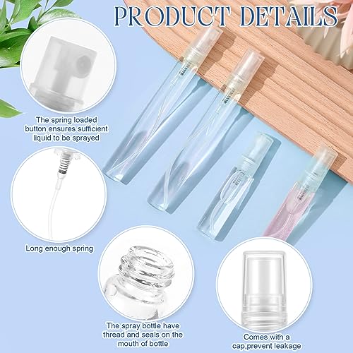 Mini Glass Spray Bottles 5ml & 10ml - 200 Pack Travel Perfume Atomizers Clear Cap