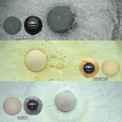 Activated Charcoal Bath Bombs for Men - Detox & Relaxation, 6-Pack with 3 Scents - Sealed Aromatherapy, Vegan Skincare
