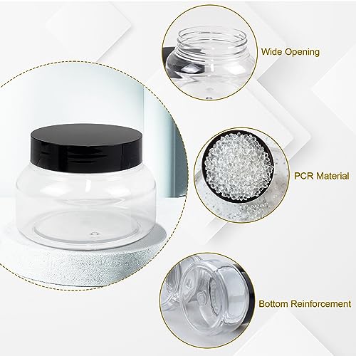 8oz Clear Plastic Body Scrub Jars with Leak-Proof Lids - 30 Pack