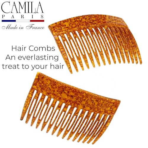 French Twist Hair Side Comb - Amber Small 3-Inch French Hair Clips for Women