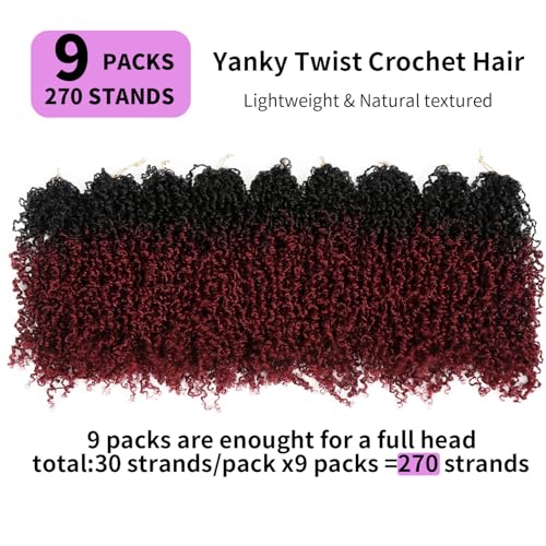 DRSSTIC 8 Inch TBUG Yanky Twist Crochet Hair 9 Pack Short Passion Twists for Women
