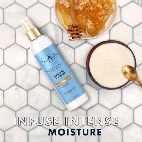 SheaMoisture Leave-In Conditioner, Multi-Action Spray 2-Pack, Manuka Honey & Yogurt Hydrate & Repair for Dry, Damaged Hair, 8 Oz Ea