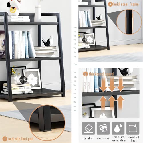 White 5-Tier Ladder Shelf Bookcase - Modular Standing Storage