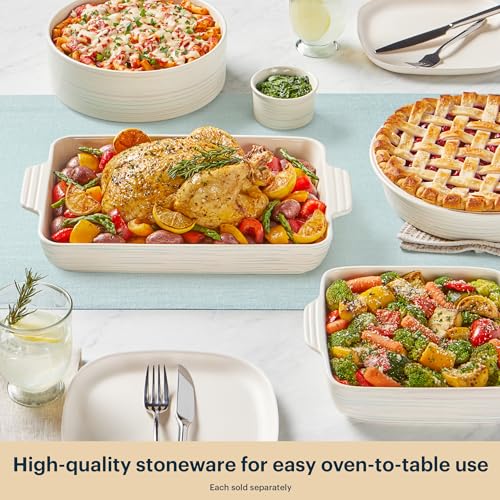 8-Piece Ceramic Bakeware Set with Ramekins and Baking Dishes - Nonstick, Oven Safe