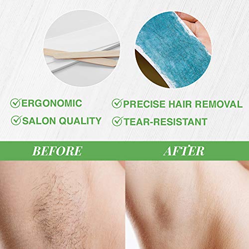Clean + Easy Cloth Wax Strips ? Non-Woven Wax Strips for Hair Removal, Salon and At-Home Use for Face, Legs & Body, 3¡±x 9¡±, 100 Count