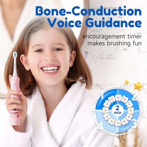 Kids Electric Toothbrush with Voice Encouragement - Blue, 3+ Ages