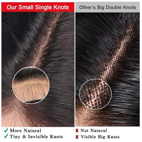 16 Inch Natural Black HD Lace Closure - Straight Brazilian Human Hair Pre Plucked with Baby Hair