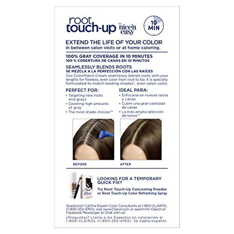 Clairol Root Touch-Up by Nice'n Easy Permanent Hair Dye, 5A Medium Ash Brown Hair Color, Pack of 4