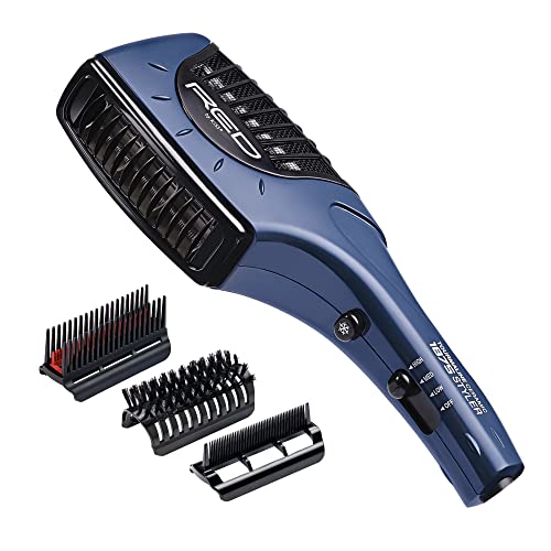 Ceramic Hair Styler with Detangler Pik & Multiple Attachments - Professional Blow Dry Comb, Curl & Straighten