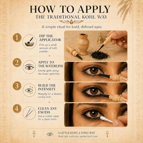 Egyptian Eyeliner Powder - Handmade Natural Cosmetics with Pharaoh Packaging