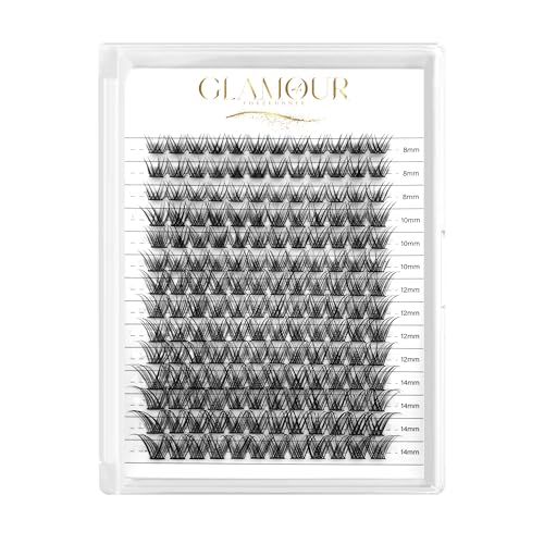 RoyalGlam Lash, Lash Clusters - C Curl Eyelash Cluster, 8mm-14mm Length, 0.07mm 30D-40D Thickness - Natural, Fluffy, Whispy, Reusable Eyelash Extension - 14 Rows, 112pcs.