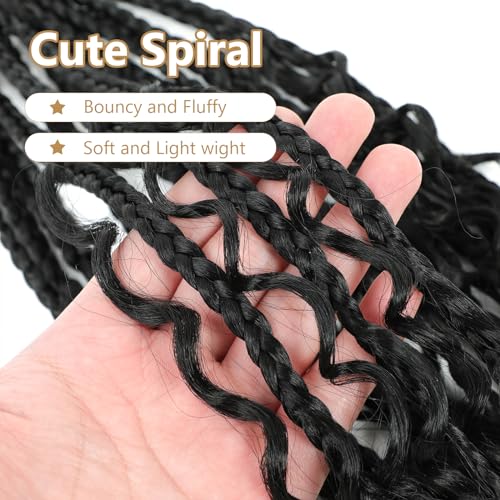 Goddess Box Braids Crochet Hair 18 Inch Boho Black Women 1B