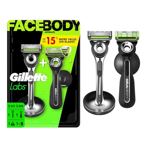 Gillette Labs Razor Duo Pack with 2 Refills - Face & Body Grooming Kit