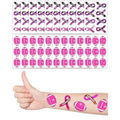20 Sheets Pink Out Football Breast Cancer Awareness Temporary Tattoos Stickers,170 Pieces Pink Football Ribbon Themed Tattoos Stickers Party Decoration Supplies favors for Kids Adults