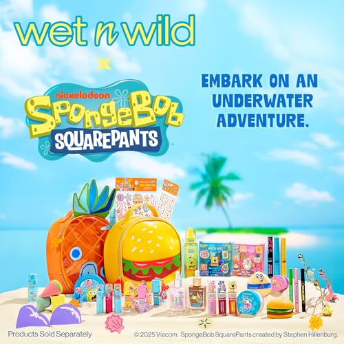 wet n wild SpongeBob Sponge & Brush Cleansing Pads, Flexible Silicone Cleaning Surface, Deep-Cleans All Brush Sizes ? Krabby Patty