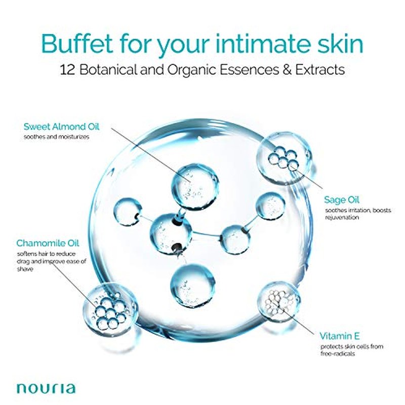 IntiMD Nouria Intimate Pre-Shave Elixir Oil, HydroLock moisturizer conditioner nourishing formula helps with Ingrown Hair, Itch, Razor Bump, Razor Burns for Bikini Area, Legs, Underarm