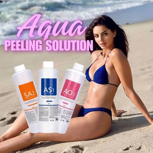 Hydrate Solution for Facial Machine Hydrogen Oxygen Professional, AS1 SA2 AO3 Solution Serums for Hydration Face Cleaning, Face Skin Care, Hydrating, Exfoliate 400ml/6pcs