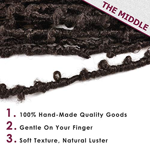 Niseyo 12 Inch Butterfly Locs Crochet Hair - 6 Packs Pre Looped #4 Brown