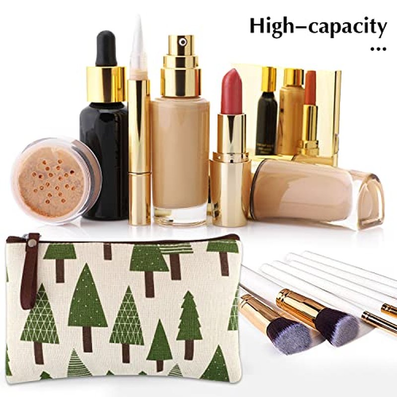 8 Pcs Canvas Cosmetic Bag, Multi-function Travel Makeup Bag Cosmetic Pouch with Zipper Travel Toiletry Bag Small Makeup Pouch Christmas Gifts Stocking Stuffers for Women