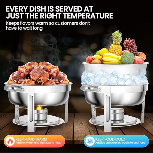 6QT Stainless Steel Chafing Dishes Buffet Set for Catering and Parties