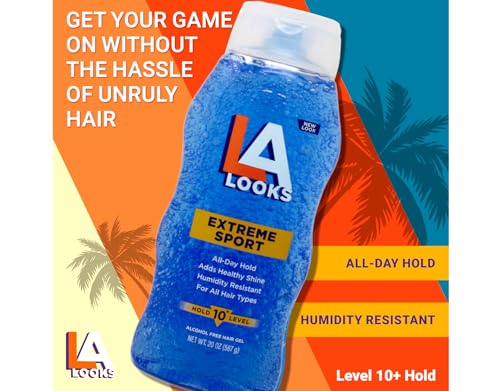 La Looks Gel #10 Extreme Sport Tri-Active Hold Blue 20 oz Pack of 5 - Unscented