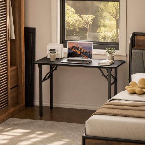 43.3-Inch Foldable Computer Desk - No Assembly Dark Oak Portable Office Table Variation of THIS listing