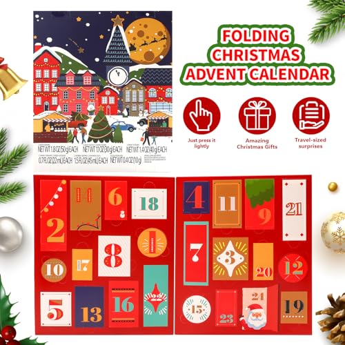 Advent Calendar 2025 Gift Set for Women, 24pcs Holiday Gifts with Body Lotion, Hand Cream, Shower Gel, Bath Bomb, Spa Gifts Basket, New Year Gifts for Women