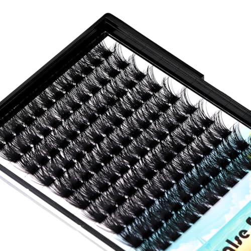 Large Pack 8-20mm to Choose D Curl Cluster Eyelash Extensions D Curl Wide Stem Individual False Eyelashes Dramatic Volume Eye Lashes Set Home DIY Lashes (10mm)