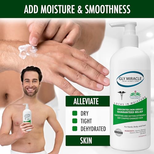GLY MIRACLE Fragrance-Free Non-Greasy Body Lotion, 16 oz High-Glycerin Moisturizer for Sensitive, Extremely Dry Skin, Hands, Feet & Body
