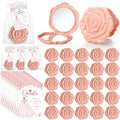 Pink Rose Compact Mirrors Party Favors - 50 Sets for Quinceañera & Sweet 16 - Elegant Guest Gifts