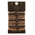 Knotty Luxe Hair Ponytail Holders Set with Metallic Details - Brown, 12 Pack