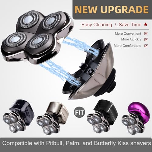 MISHAVE 2 Pack Replacement Shaver Heads for Skull Pitbull Gold PRO Silver PRO Platinum PRO - Variation of FOUTE