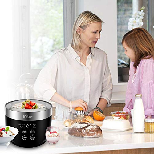 Bear Yogurt Maker Machine with Strainer & Timer Control - 2 x 33.8 oz