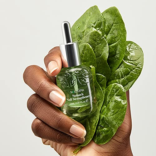 Nailtopia Spinach Nail Strengthener - 0.41 Fl Oz Pack of 2 - Revitalizing Vegan Nail Treatment for Damaged Nails