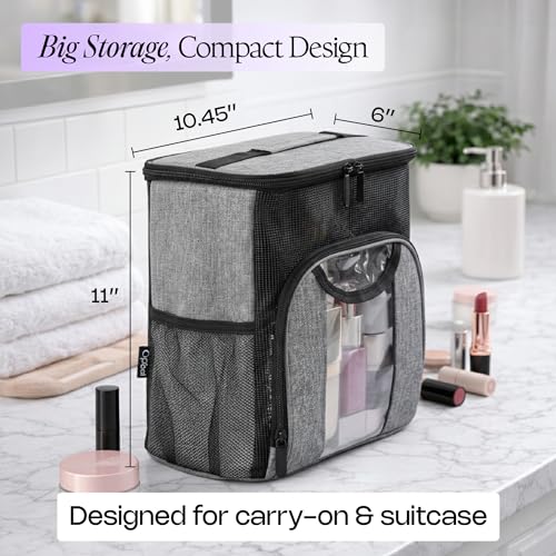 Opaal 11-Inch Vertical Makeup & Hair Tool Organizer Bag for Travel