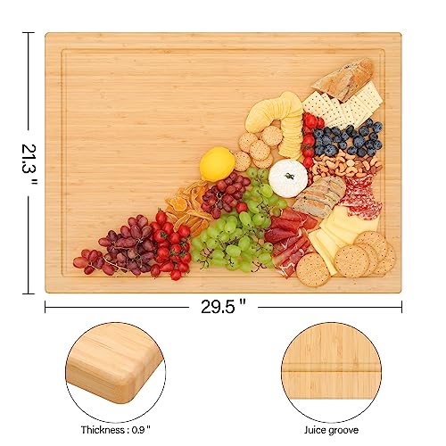 Gas Stove Cover Board with Legs & Juice Grooves - Adjustable Bamboo Noodle Board for Kitchen & RV