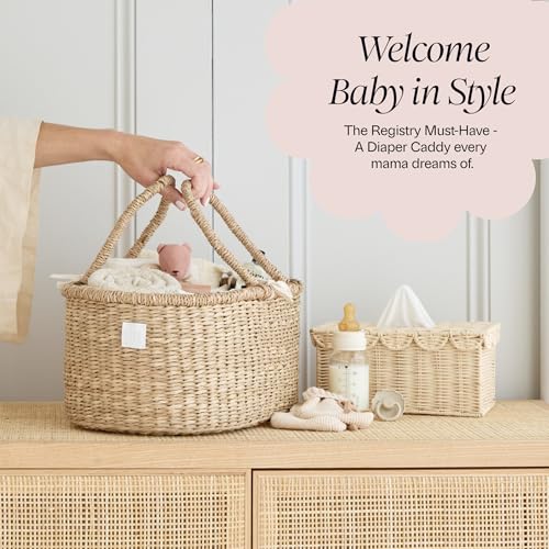 Baby Diaper Caddy Organizer with Cotton Divider - Pink ROSA