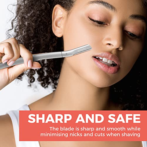 Upgrade Metallic Blue Finish Eyebrow Razor with Silver Eyebrow Razor