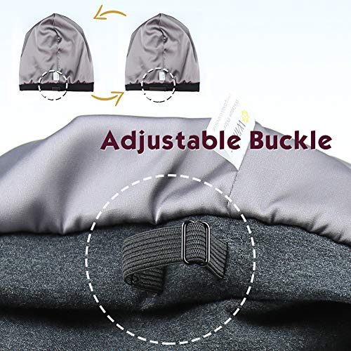 X-Large Black Satin Sleep Cap for Men with Curly Wavy Hair - 2 Pack Gift Set