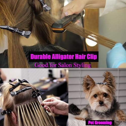 Black 100 Pcs Alligator Hair Clips for Styling Thick Hair - Bulk Variation