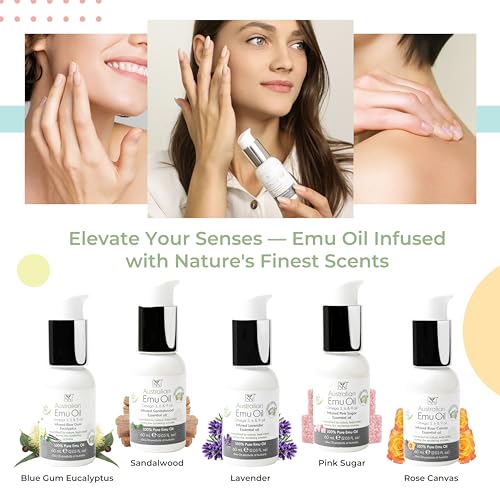 Y Not Natural Pure Emu Oil - Organic Moisture for Face, Body, Hair, Scalp & Nails - Rich in Omega 3-6-9, Vitamins & Essential Minerals - Australian Emu Oil (200ml) 6.76 fl oz - Blue Gum Eucalyptus