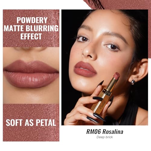 Oulac Nude Matte Lipsticks for Women Set, Silky Velvet Matte Lipstick, Soft Smooth Texture, High Impact Lip Color, Not Dry Lightweight Formula Infused with Vitamin E, Vegan RM02+04+06