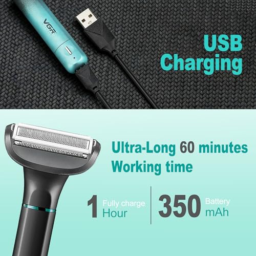 Men's 3-in-1 Waterproof Body Hair Trimmer with Detachable Heads