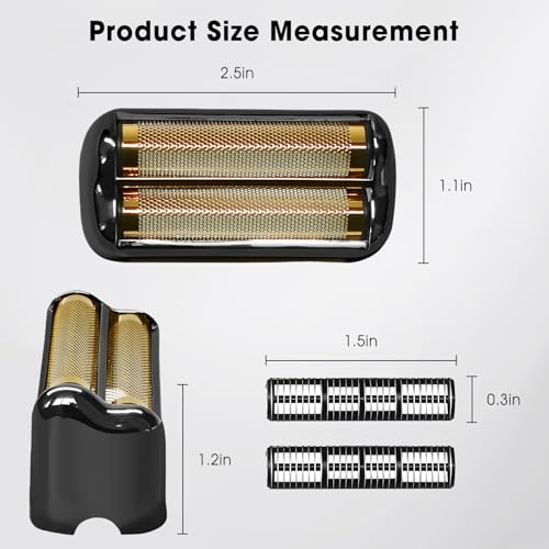 FX3 Shaver Replacement Head Compatible with BaByliss Pro FX3 Foil Shaver, Hypoallergenic Gold Foil, Black