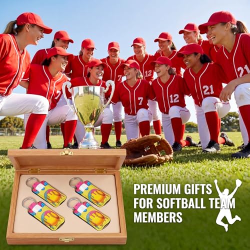 Softball Ice Cream Drip Lip Balm Keychain Set - 18 Portable Lipstick Holders
