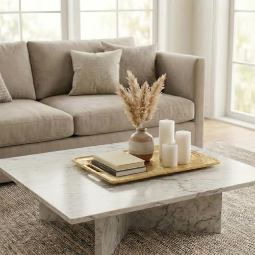Beaufort Rectangular Gold Bar Tray Set of 2 - Elegant Decorative Home Accent