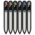 Mont Bleu Gift Set of 5 + 1 Free Czech Glass Nail Files Hand Decorated with Crystals - Gifts for her - Handmade Gift - Czech Tempered Glass - Best Crystal Nail Files for Natural Nails