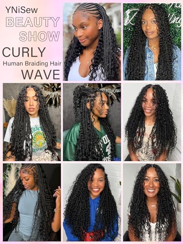 20 Inch Deep Wave Human Braiding Hair Bundles for Boho & Curly Styles - Natural Look