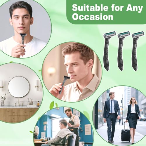 Disposable Razors Bulk, Gray Razors Individually Wrapped Bulk, With Shaving Cream For Hotels, Shelters, Homeless, Nursing Homes, Charities, Churches (100-PACK)